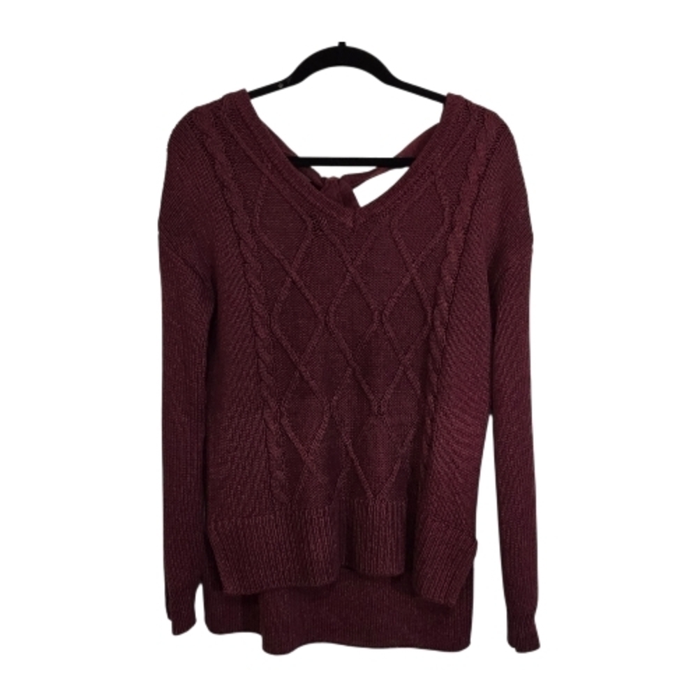 Chic Open-Back Tie Sweater | Small | Like New